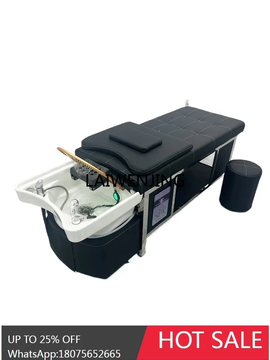 LYY Ceramic basin head treatment bed massage water circulation fumigation beauty shop stainless steel Thai shampoo bed