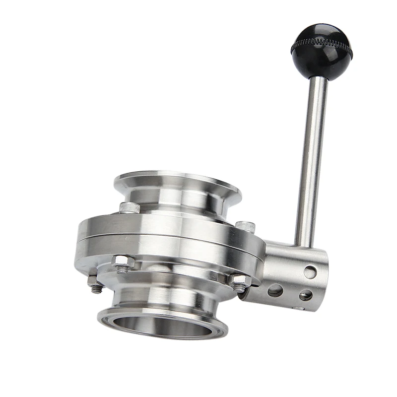 

19/25/38/45/51/63mm Stainless Steel 304 Sanitary Butterfly Valve Tri Clamp 50.5/64/77.5mm Homebrew Beer Dairy