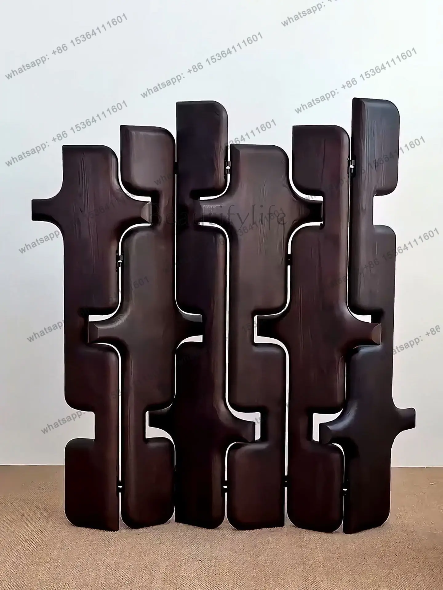 Medieval wabi sand wind North American ash wood retro folding screen living room solid wood partition screen