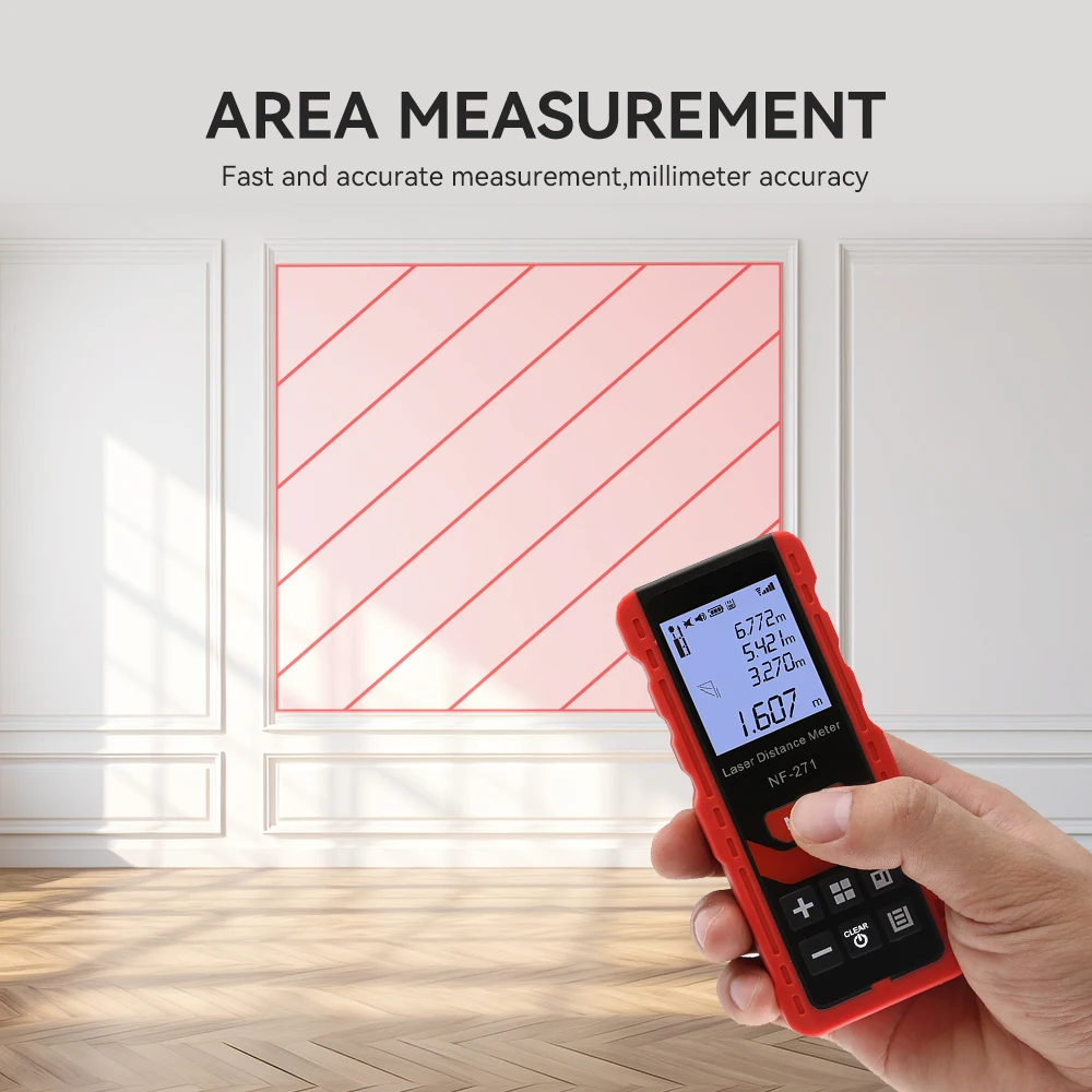 NOYAFA NF-271 High Accurate Roulette Laser Distance Meter Construction Tool Measuring Instrument Digital Distance Ruler 50M/70M