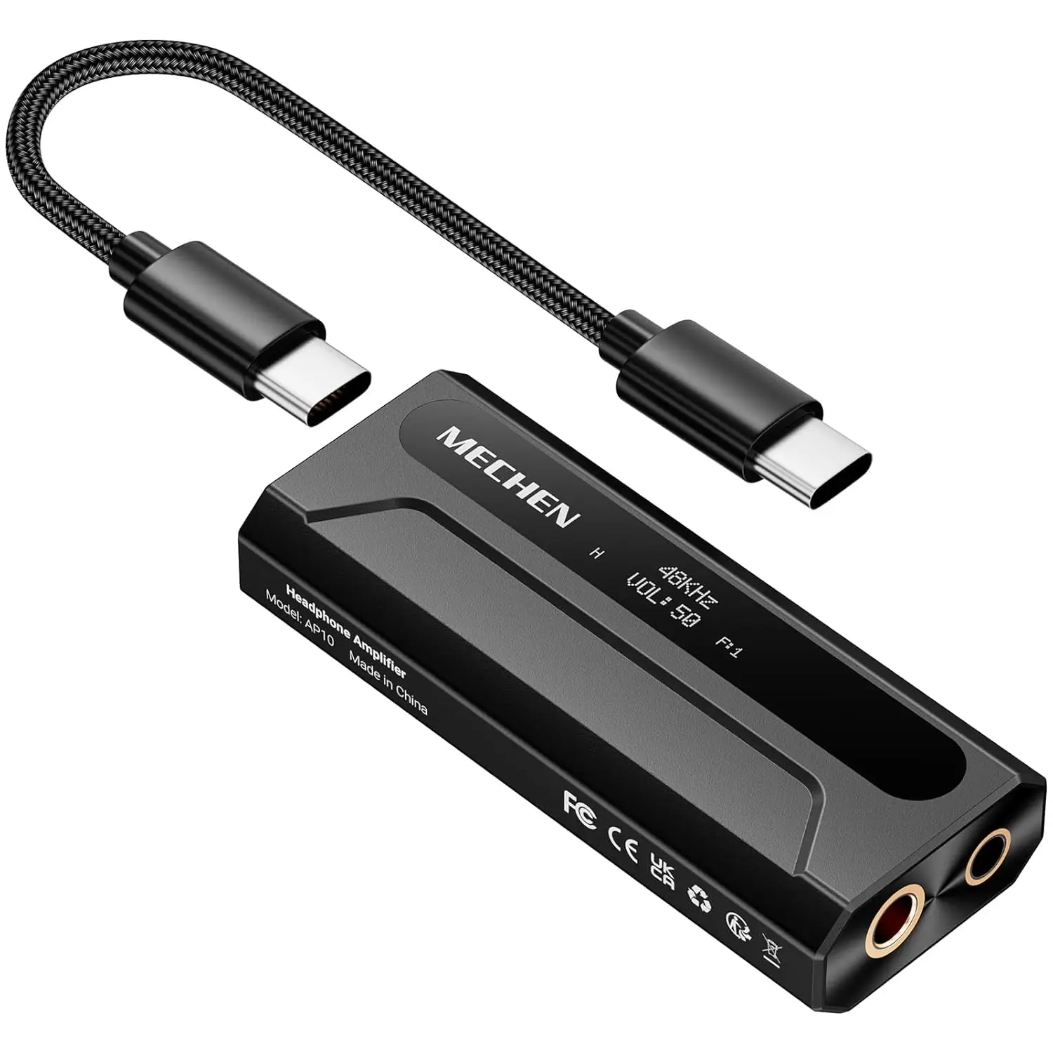 MECHEN AP10 USB-C vers AUX DAC Amp 3.5mm+4.4mm Hi-Res ES9028Q2M DSD256, pour iPhone 15/16/17 Pro et Android