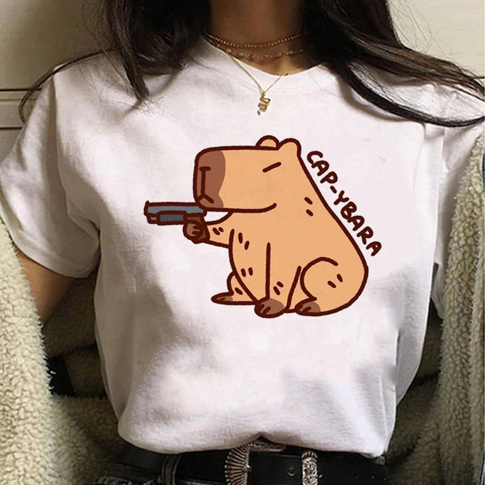 Capybara t-shirt donna graphic summer designer Tee girl graphic manga y2k abbigliamento