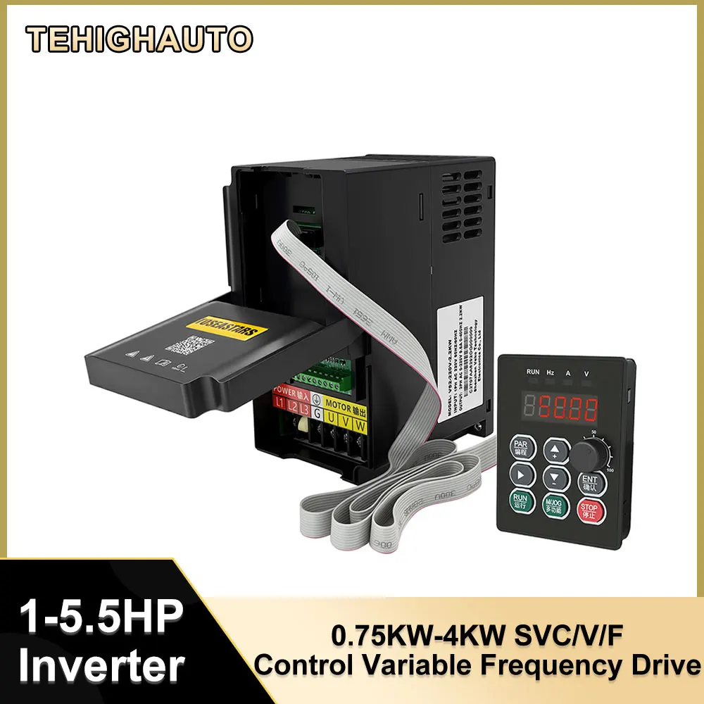 Variable Frequency Drive 750W 1.5KW 2.2KW 4KW IGBT Inverter 3 Phase Input 380V to 3 Phase Output 380V for 3-Phase Motor