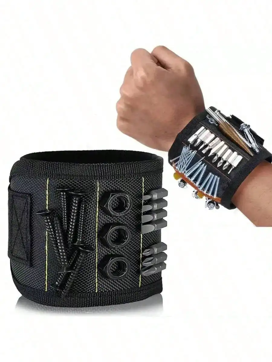 Magnetic Wristband For Holding Screws,Nails, Drilling Bits,Wrist Tool Holder Belts With Strong Magnets, Cool Gadgets For Men, Wo