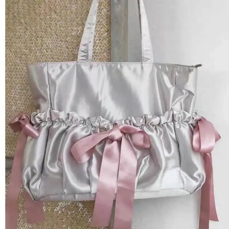

Bloom Haruku Bow Sier Messenger Women Sweet Cool Soft Large Capacity Ita Bags Ladies Fairycore Aesthetic Y2k Bag Chic