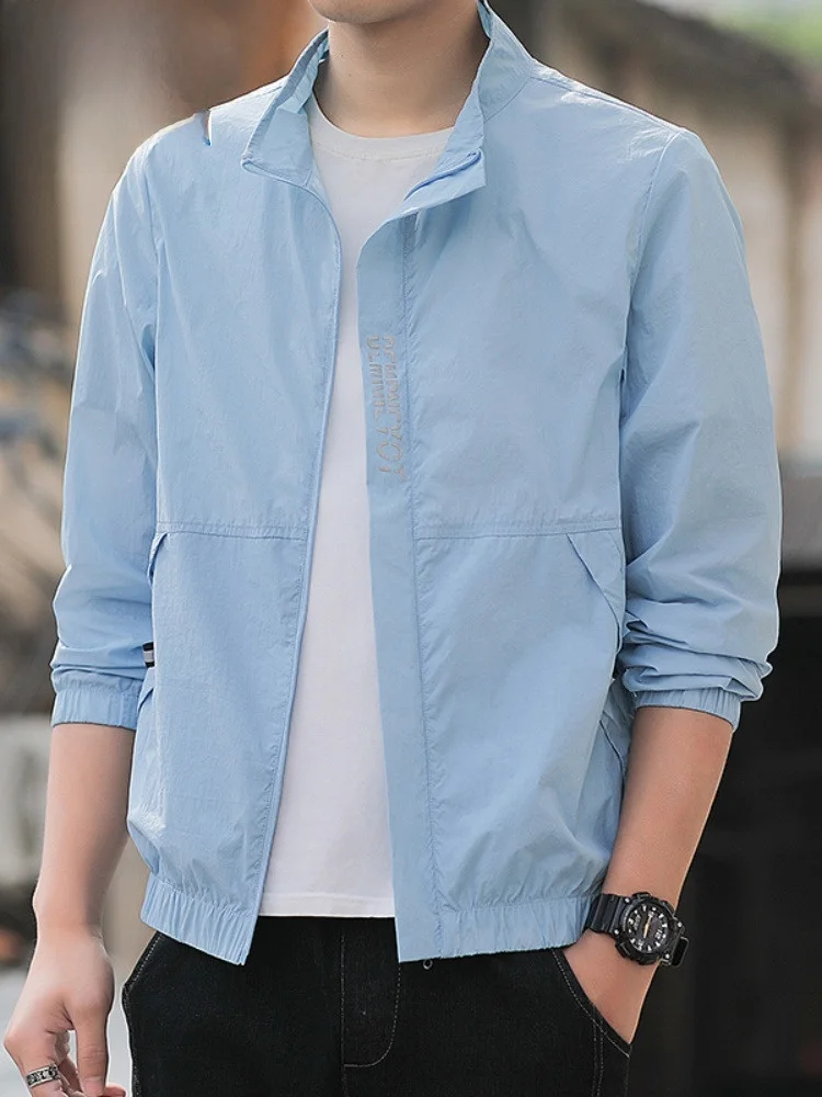 

Мужская летняя повседневная куртка Paul из ледяного шелка с защитой от УФ-излучения, тонкая, дышащая, с воротником-стойкой, для активного отдыха