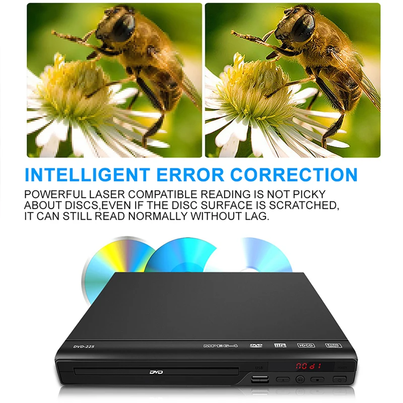 Full HD 1080P Home DVD Player Multi Region Multimedia Digital TV Disc Player Support DVD CD MP3 MP4 RW VCD Home Theatre System