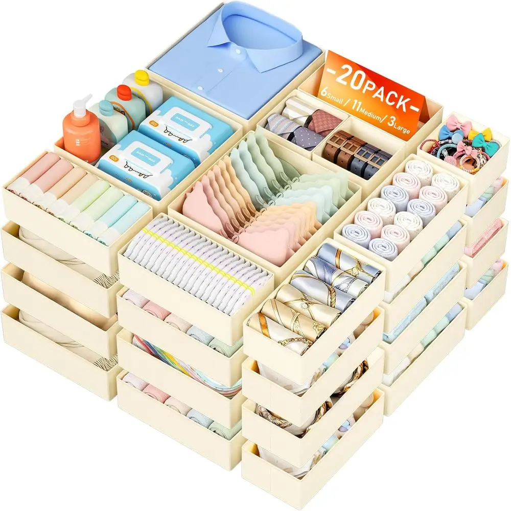 

Органайзеры для одежды - Набор из 20 контейнеров для хранения в шкафу или для детской одежды, тканевые органайзеры для детской комнаты или спальни, olda