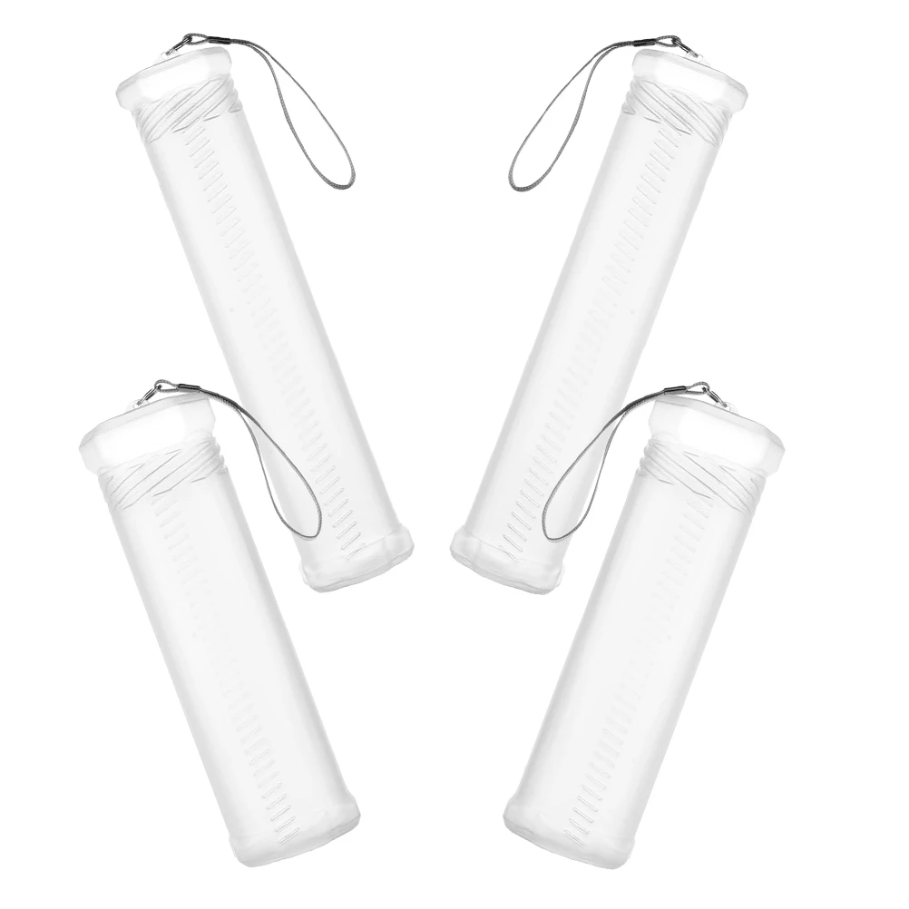 

4Pcs Clear Extendable Brush Storage Tube Adjustable Spiral Design for Painting Tools Watercolor Pens Artist Craft Kit Container