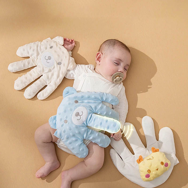 Soothing Cartoon Baby Sleep Aid Pillow Babies Soothing Palms Toddler Sleep Aid Infant Calming Sleeper Remote Control Hand Palms