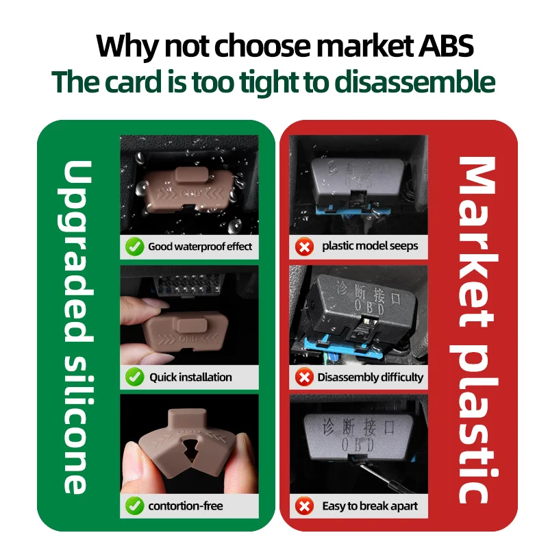 Wodoodporny zabezpieczenie OBD, osłona na OBD, silikonowy ochraniacz na OBD, różne modele, samochodowy.