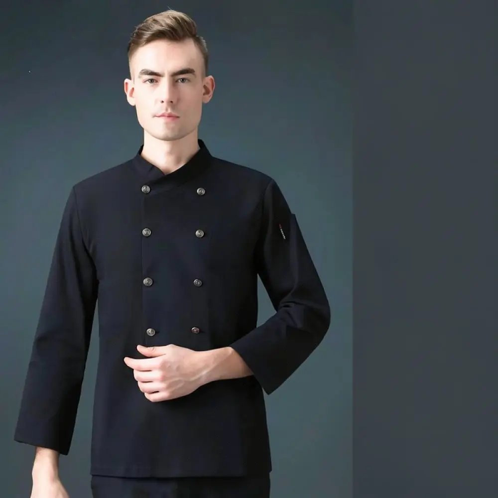 Professional Chef Jacket Breathable Cotton Kitchen Working Uniform Elastic Summer Restaurant Catering Waiter Apparel Top