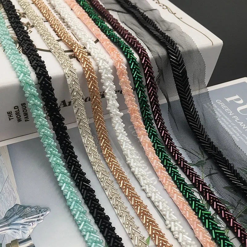 

Новинка: Дизайнерское кружево ручной работы из сетки с бисером в виде одинарной рыбьей кости для свадебных платьев и аксессуаров для пошива одежды