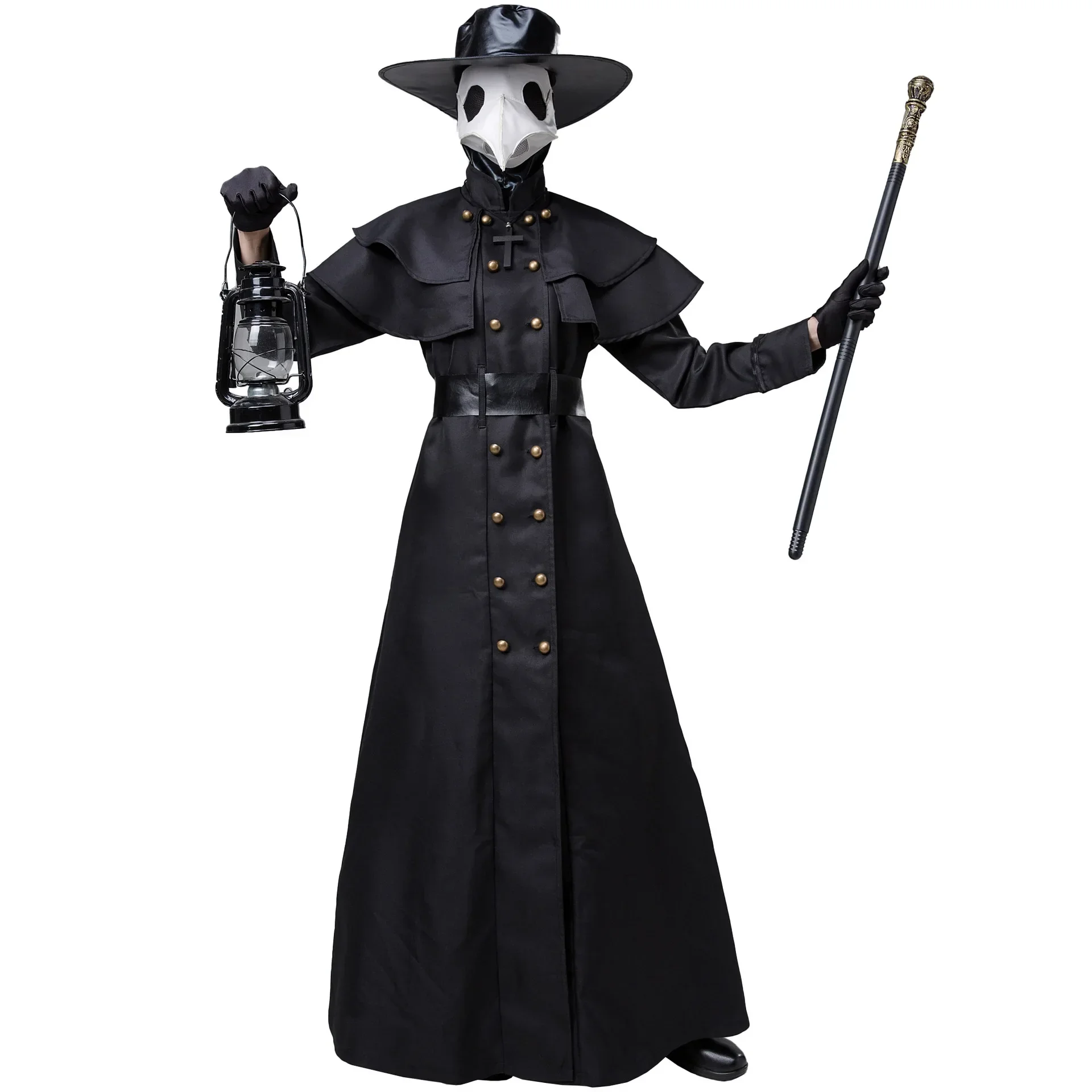 Medieval Steampunk Halloween Adult Plague Doctor Crow Beak Costume