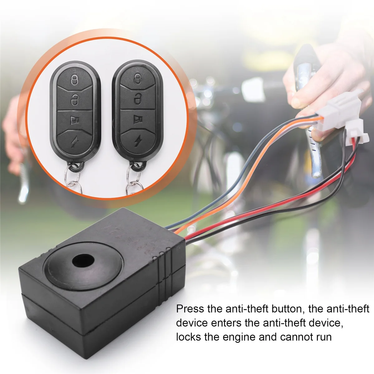 ABNP Ebike Alarm System Dual Remote Control 36V 48V 60V 72V Alarm Accessories Universal Waterproof Electric Bike Replacement