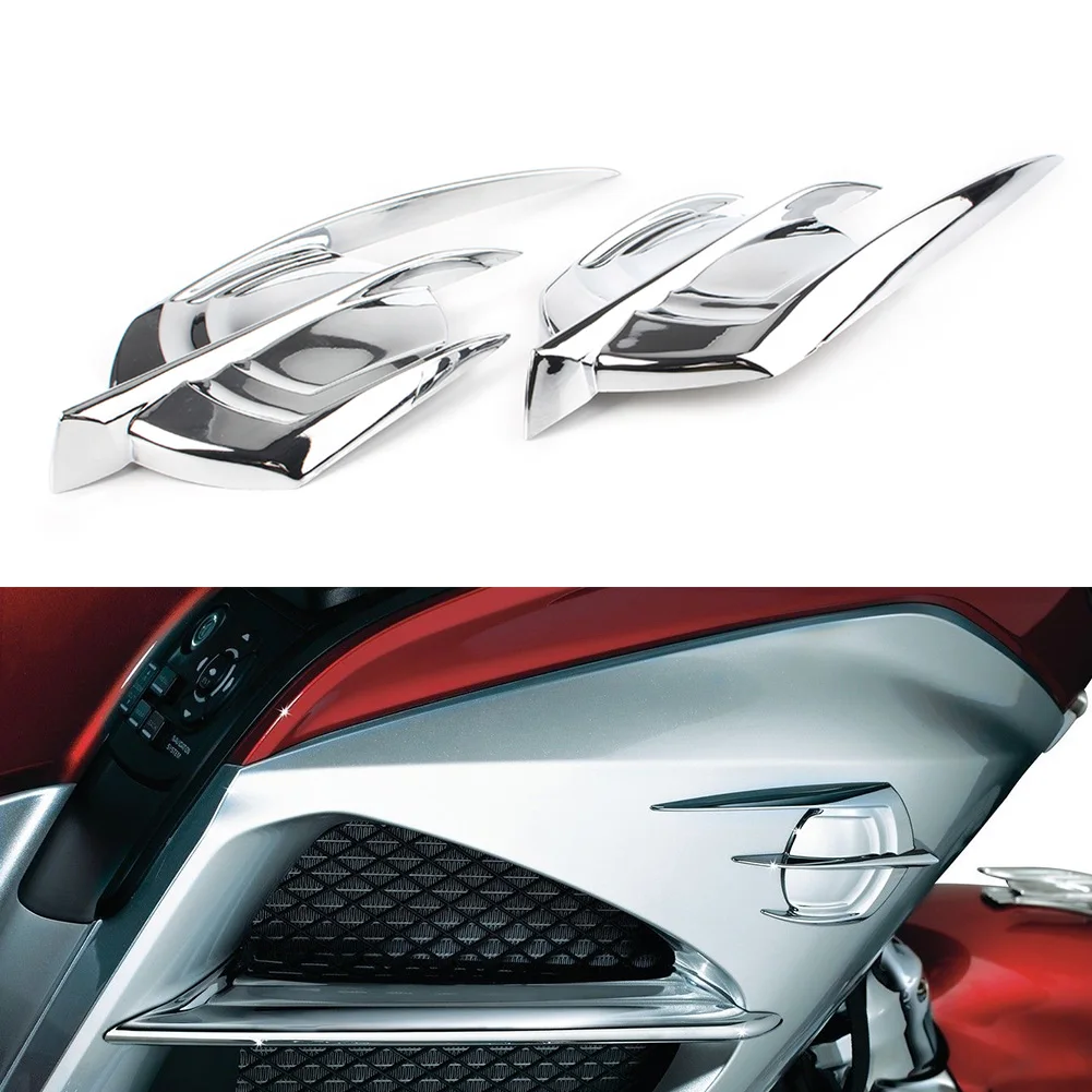 Motorcycle Chrome Falcon Emblem Fairing Cover For Honda Goldwing GL1800 2012 2013 2014 2015 2016 2017 2PCS