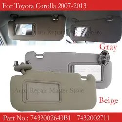 Gray Beige Sun Visor with Vanity Mirror 7432002640B1 For Toyota Corolla 2007-2013 7432002711 Car Accessories
