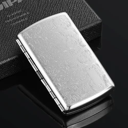 Retro Metal Cigarette Case Box Double Sided Spring Clip Open Pocket Holder for 12 85mm Cigarettes Credit Card Protective Wallet