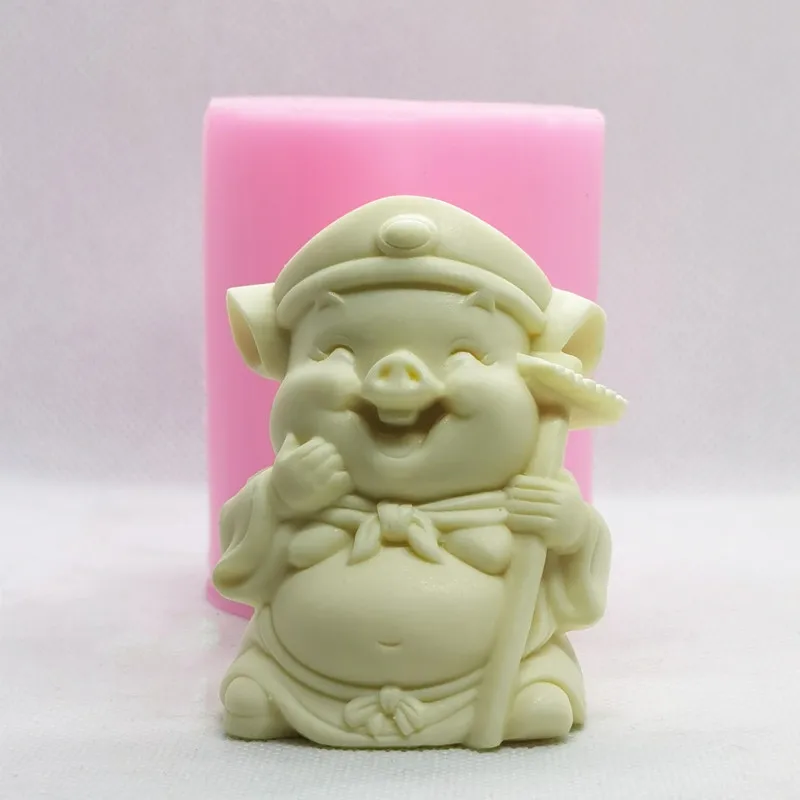 Monk figure candle cement clay mold Journey to the West, Master and Apprentice Four Buddhism 3D Buddha statue silicone mold