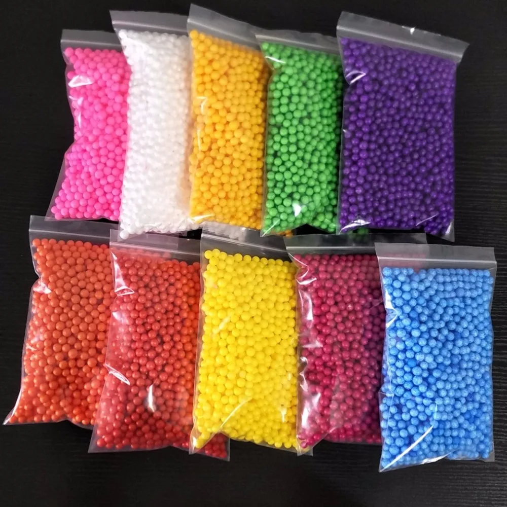 7-9mm Mini Colorful Round Foam Beads Crystal Bottle Decoration Pillow/Sofa Filler Styrofoam Balls Slime view 3