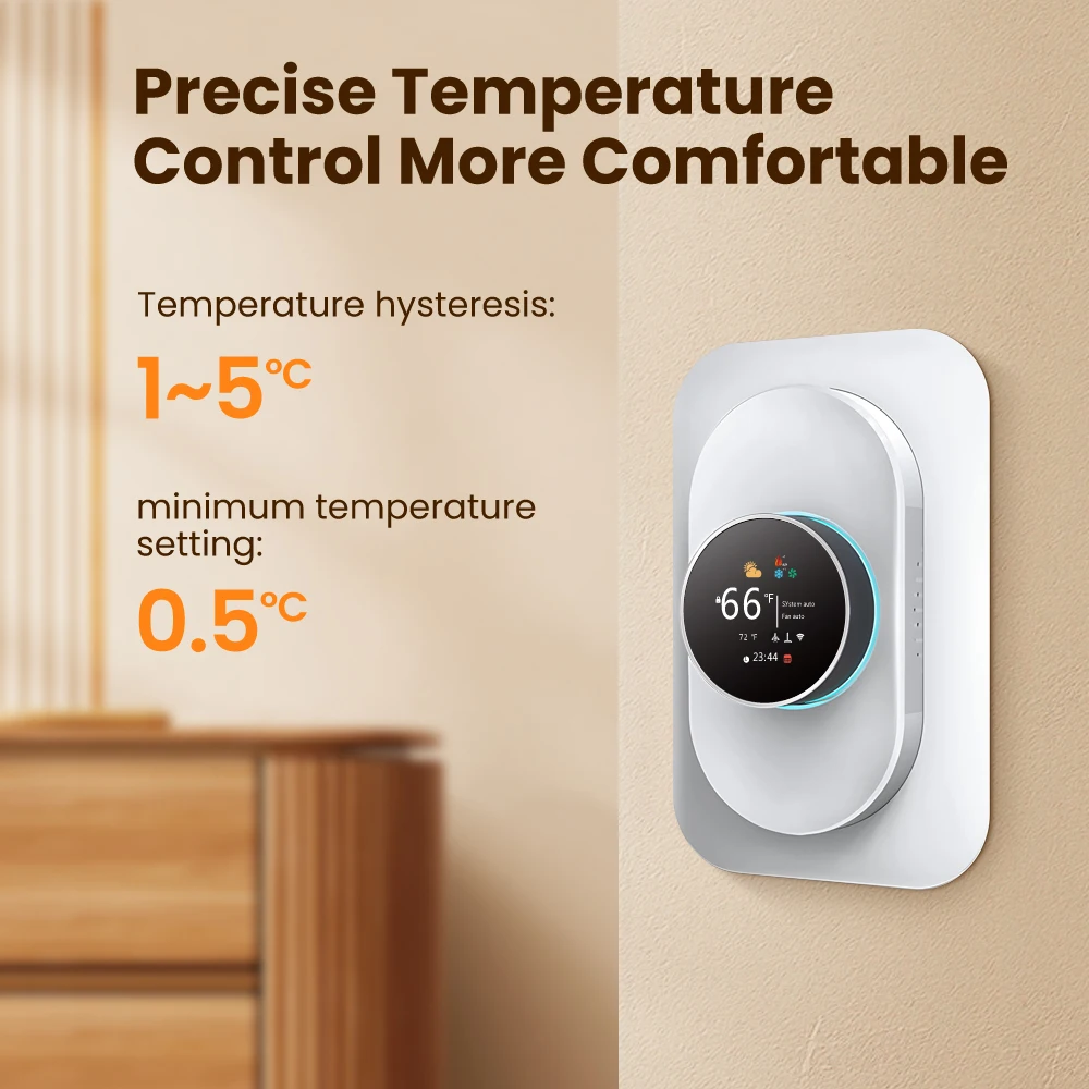 AVATTO WiFi Smart Knob Thermostat Heat Pump/Air Conditioning/Boiler Systems For HAVC Systems Work With Alexa,Google Home,Alice