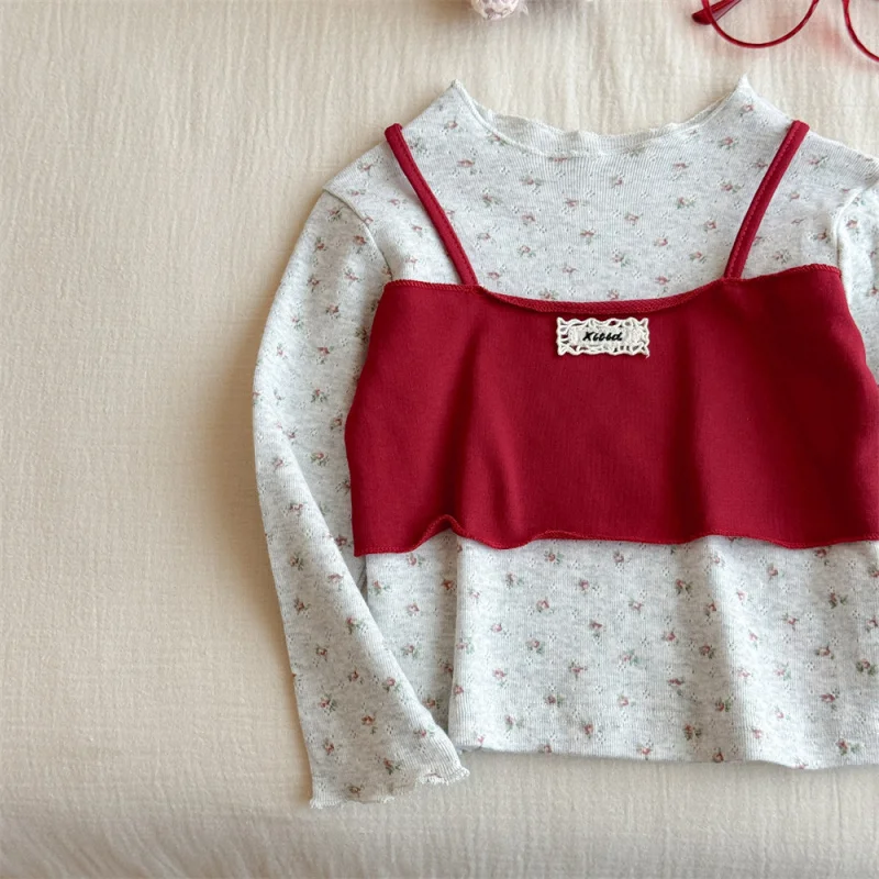 

Girls' Long SleevestTrendy New Spring and Autumn Children's Tops for Girls Baby Clothes Autumn Base ShirtT