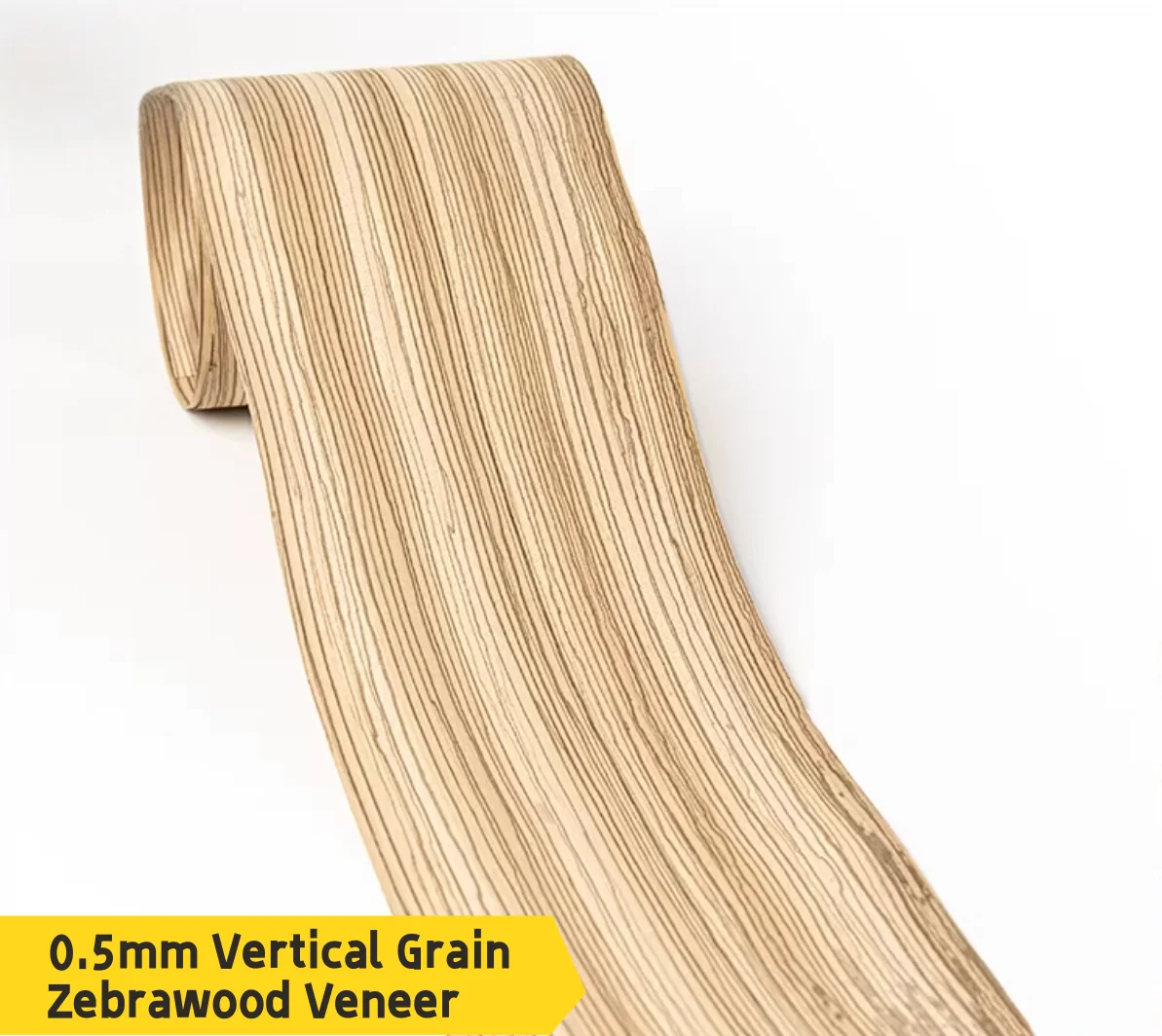 1pcs  0.5mm  Natural Zebra Straight Grain Wood Veneer Sheets
