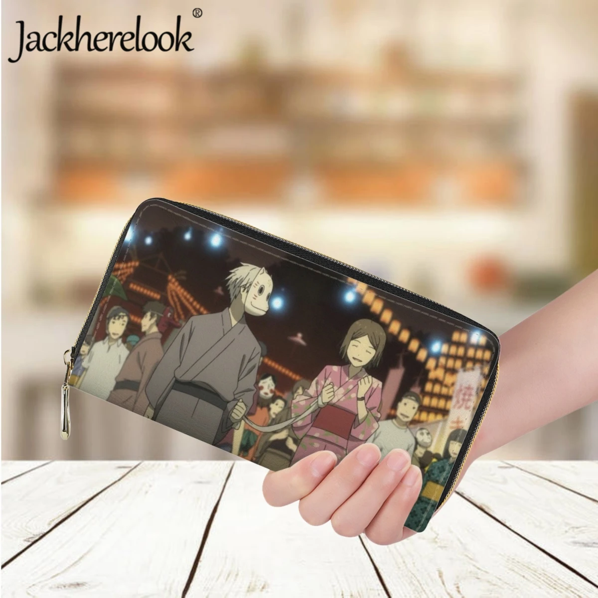 Jackherelook The Light of the Fireflies Forest Wallet Girls Fashion Retro Anime Long Money Bag Ladies Leather Card Holder Purse