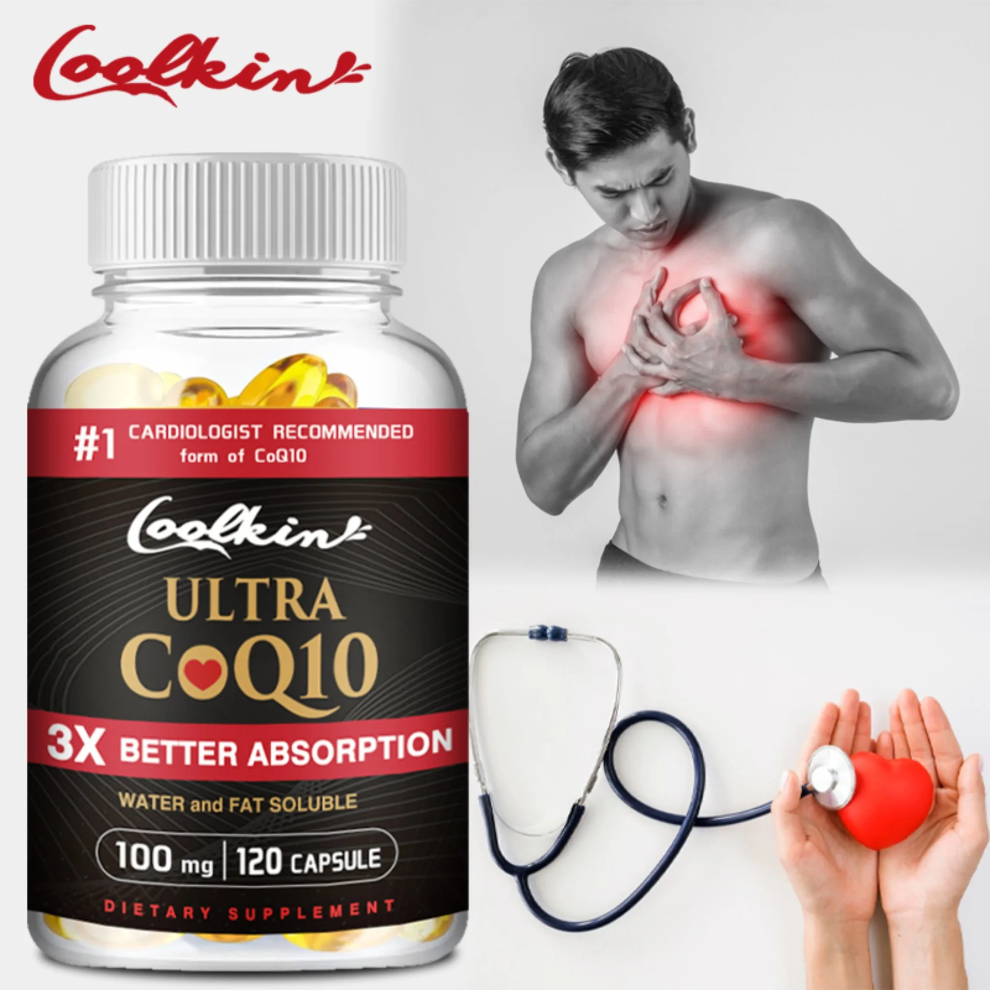 

Ultra CoQ10 - Provides Energy, Supports Heart and Cardiovascular Health, Antioxidant - 120 Capsules