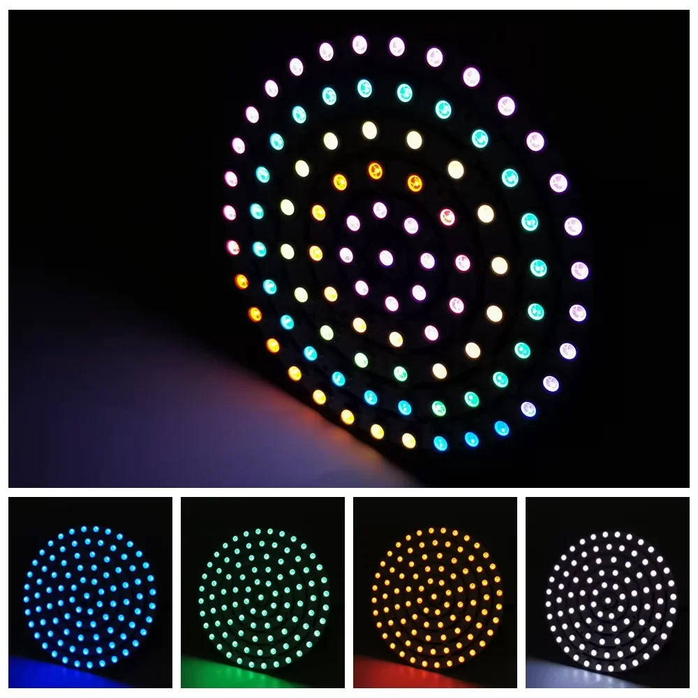 DC5V WS2812B Led Ring And 17Key Music RF Controller Kit Addressable Individually RGB Round 8/16/24/35/45/60/93 Pixels Module