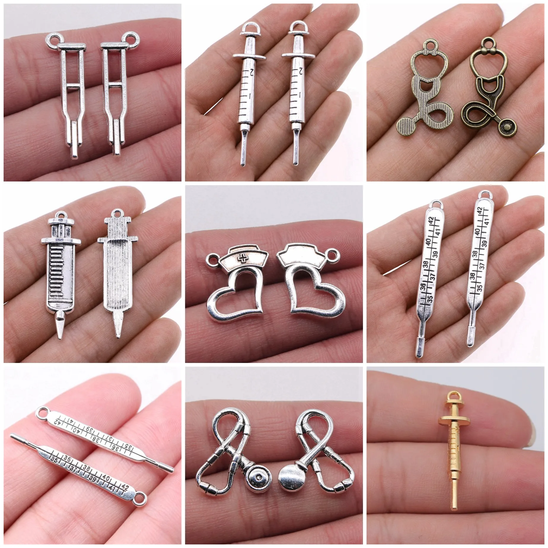 Medical Hospital Doctor Figure Charms Pendant For DIY Bracelet Necklace Jewelry Making Supplies Wholesale