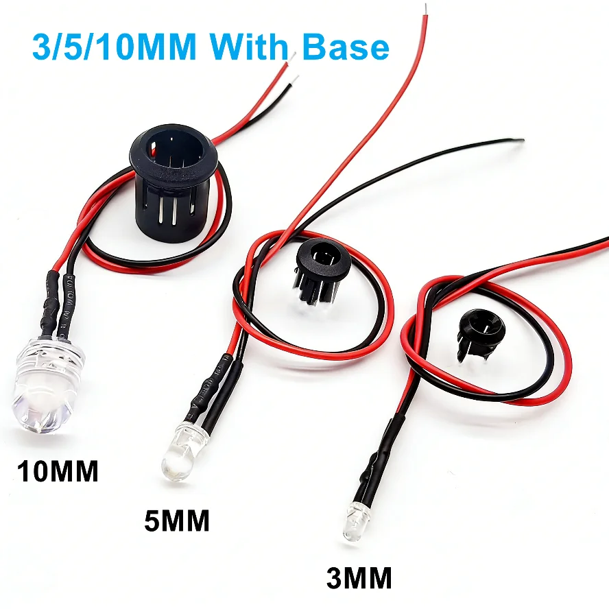 20/10PCS DC3V~24V Pre Wired LED Light Bulb DIY Emitting Diodes Indicator Light Ship Model Toy Car Transparent LED Bead with Base image 3