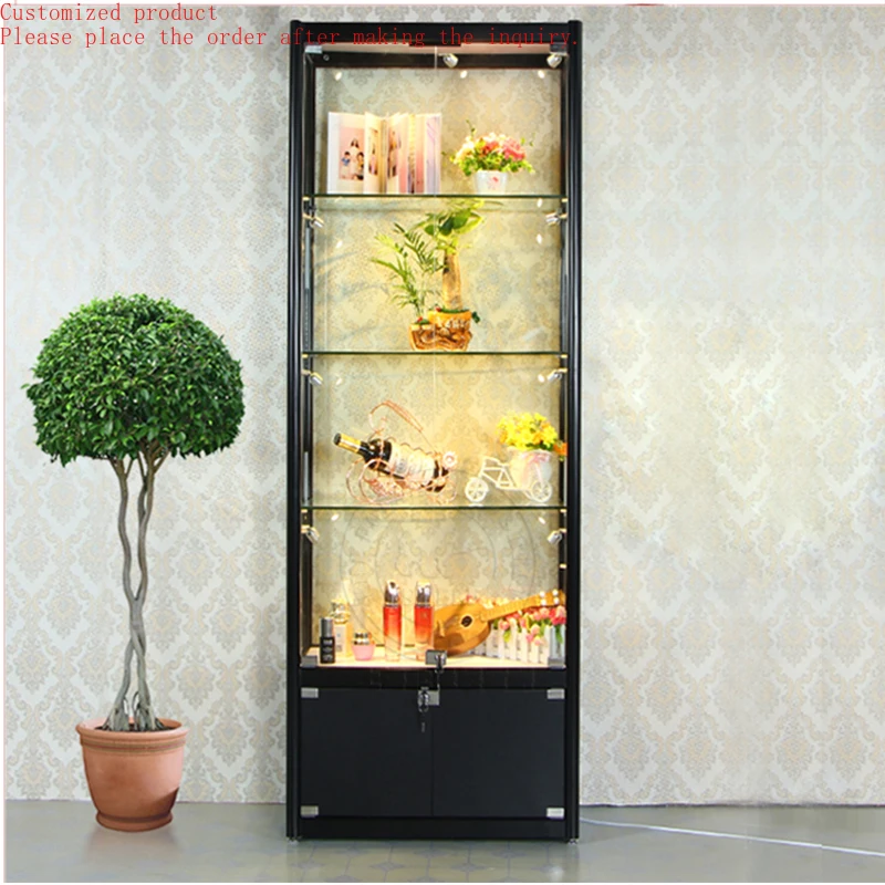 

Custom.Glass Display Cabinet with Led Lights/wine Cabinet Glass Cabinet/glass Liquor Cabinet