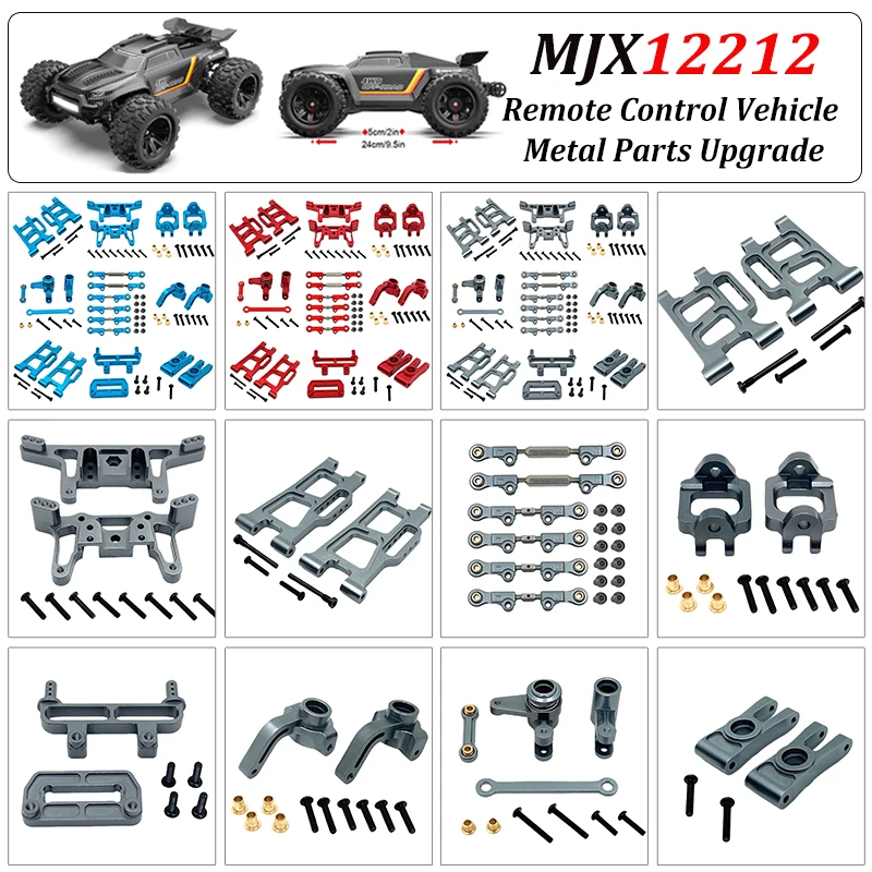 

1/12 Metal Upgrade MJX 12212 Remote Control Vehicle Parts: Swing Arm, Steering Cup, Pull Cylinder, Rear Cup, 100% Compatible