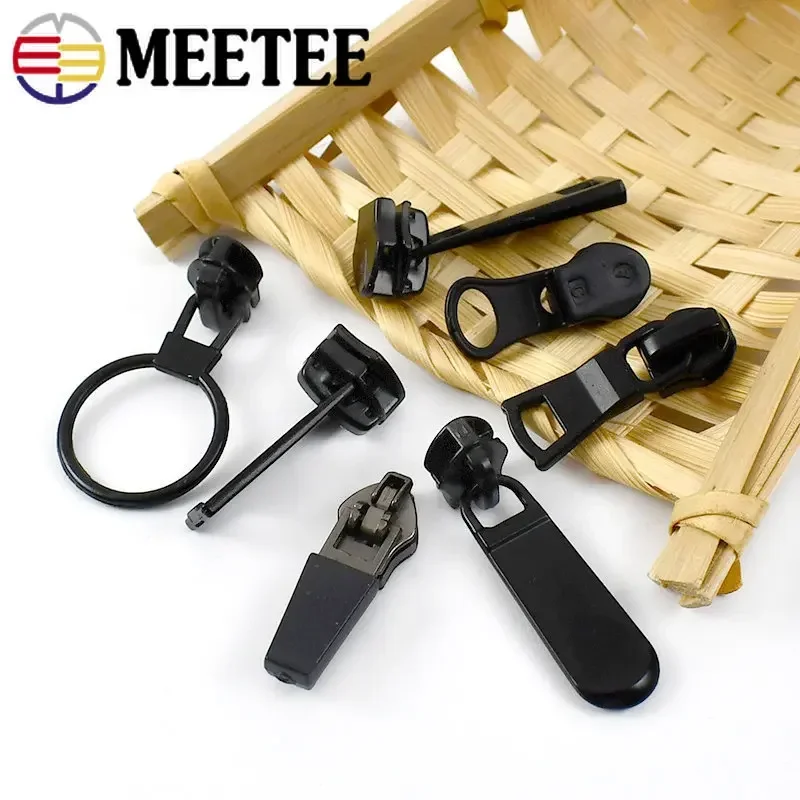 10Pcs 5# Zipper Sliders for Nylon Zip Invisible Reverse Waterproof Puller Head DIY Bag Clothes Garment Zips Sewing Accessories