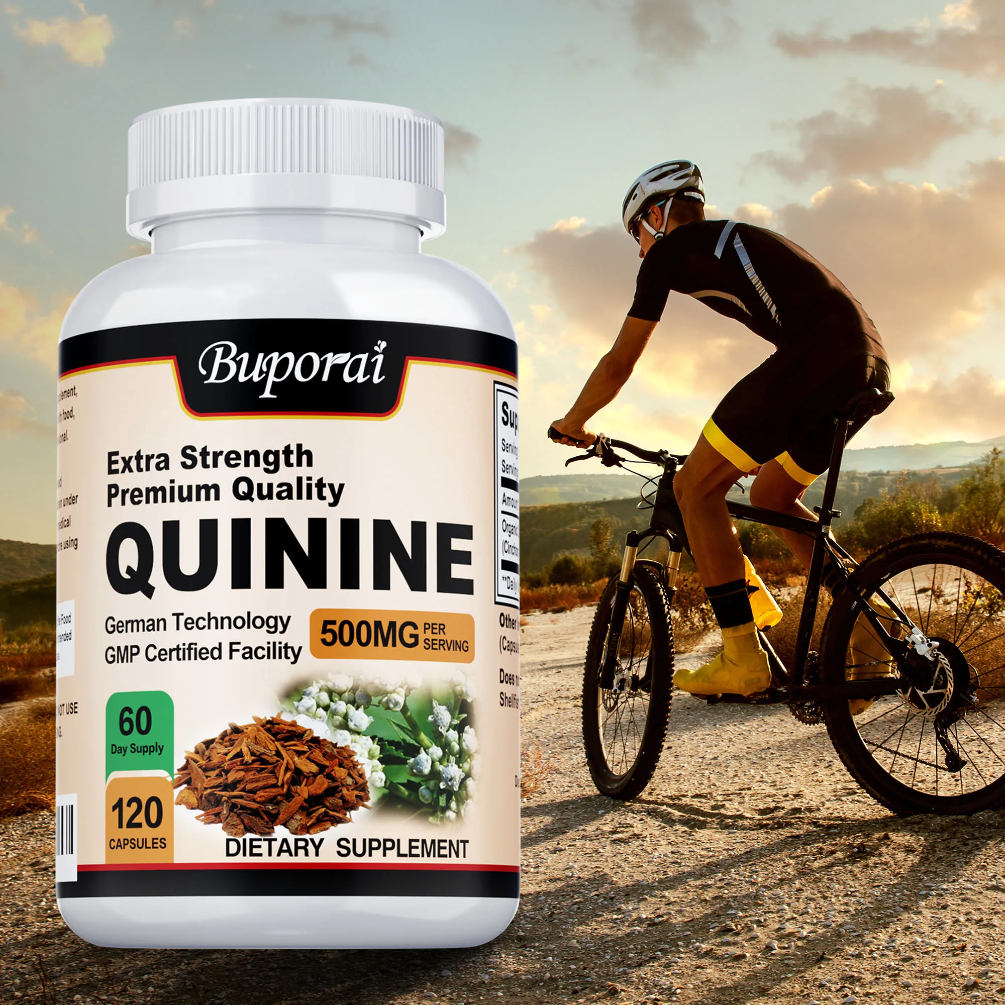 

Quinine - Уход за весом, снятие судорог ног, способствует здоровью пищеварительной очистки - 120 капсул