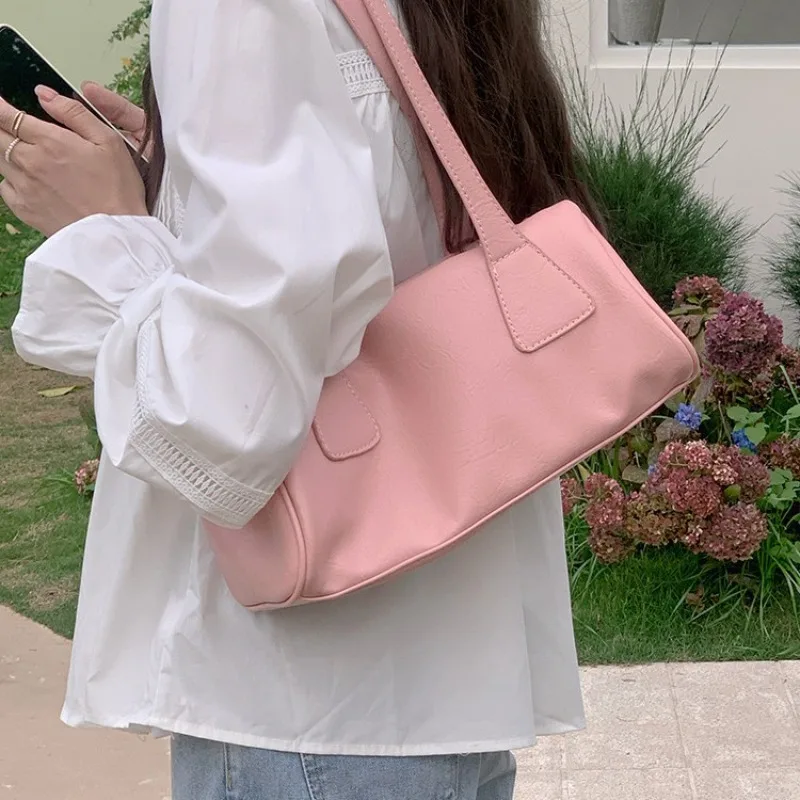 

Новая модная универсальная женская сумка через плечо в корейском стиле, ретро-сумка на подмышку, повседневная портативная сумка-багет для города