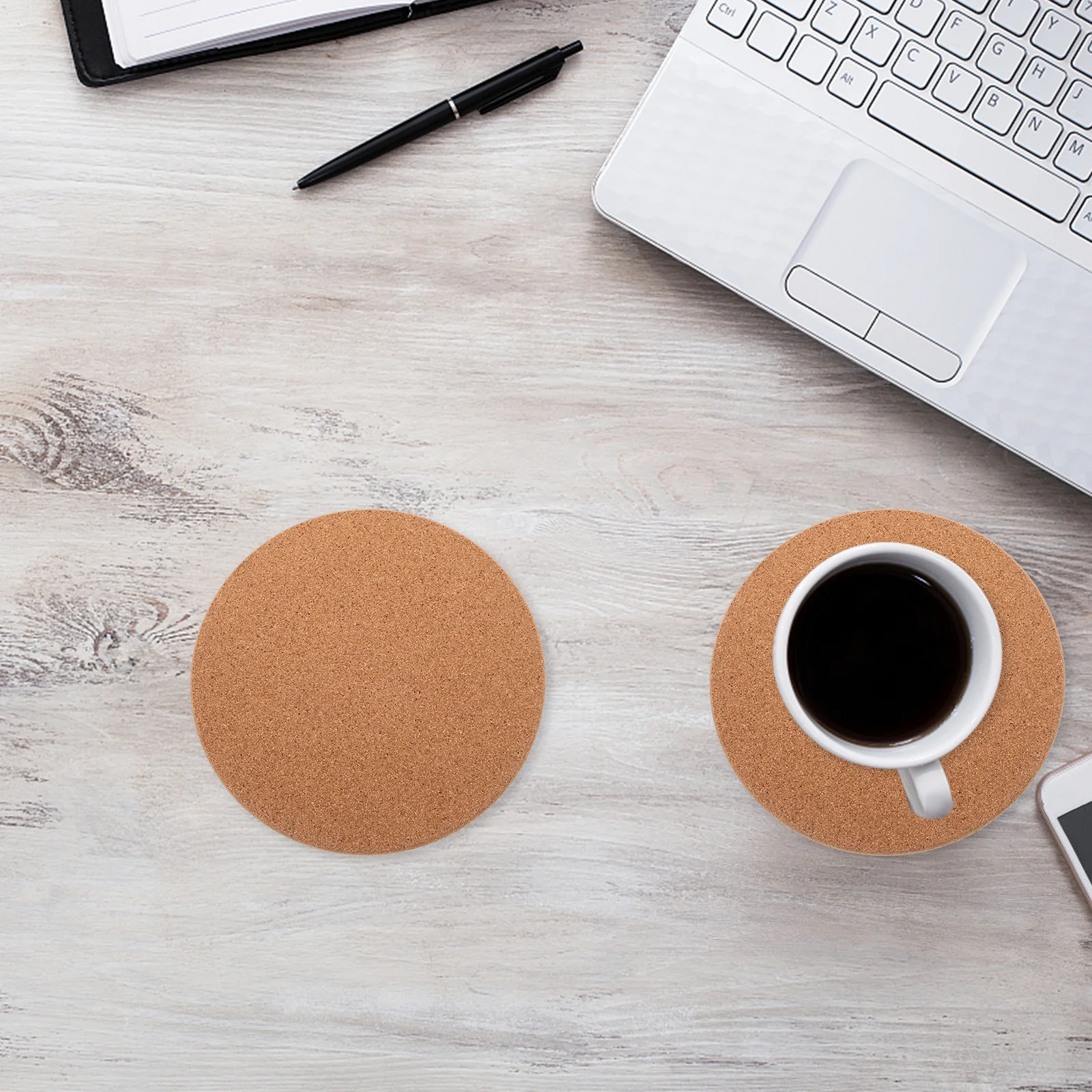 

Round Cork Coasters Bulk Pack 3pcs Decorative Cup Mats for Home Bar Office Heat Resistant Table Protection Drink Accessories