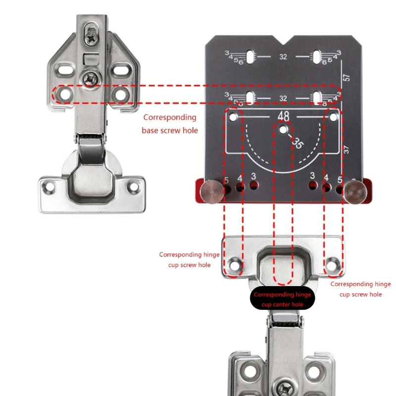 Dobradiças da porta do armário, abridor furo dobradiça, localizador perfuração, instalação perfuração dobradiça