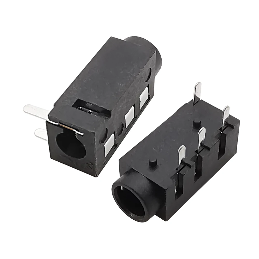 PJ-320A 3.5mm Female Jack Adapter 4Pin 3.5mm DIP Audio Headphone Jack Socket Connector PJ320 Straight Headphone Socket Interface