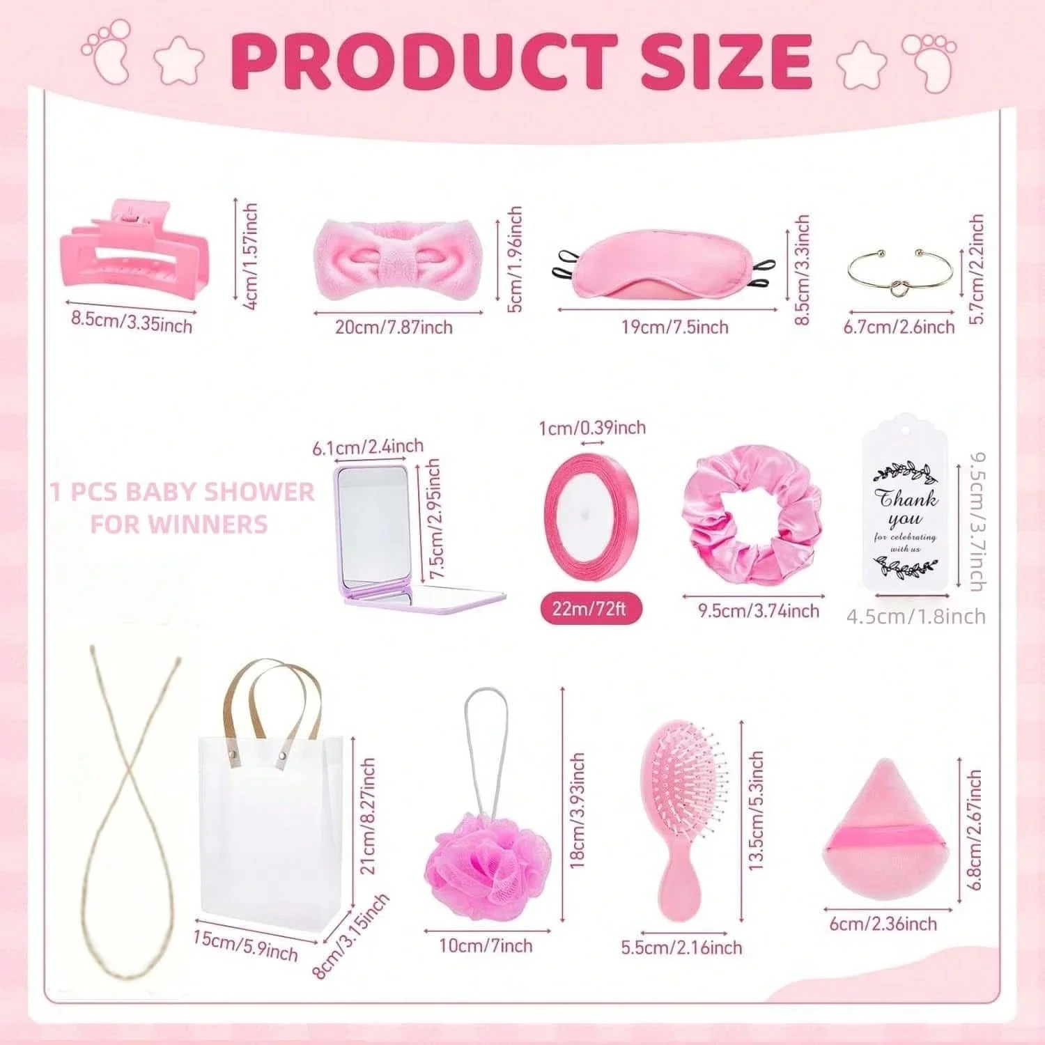 

68pcs Women's Party Favors Set With Hair Accessories Gift Bags For Bridal Shower Wedding