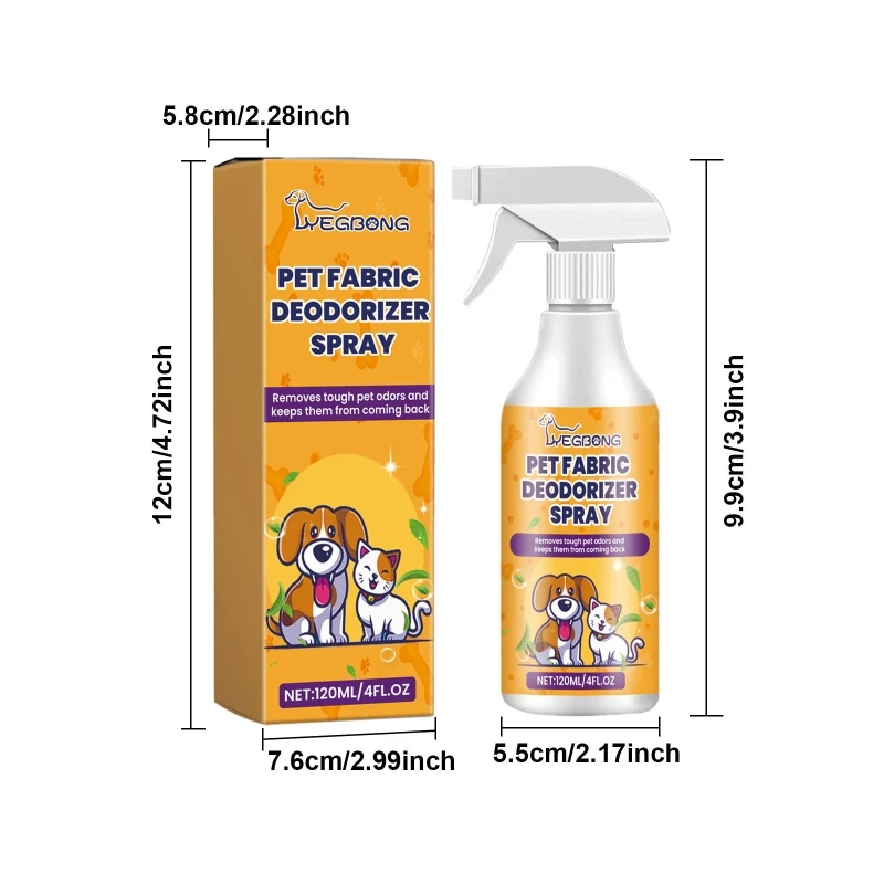 

120ml Powerful Deodorizer for Pet Say Byebyes to Lingering Odor Kennels Cages