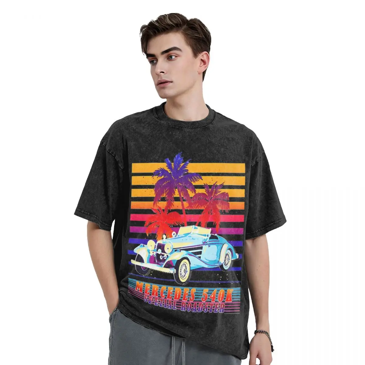 190E Car Washed T Shirt Streetwear Vintage T-Shirts Mercedes 540K Spezial Roadster Tees Men Women Cotton Harajuku Summer Tops