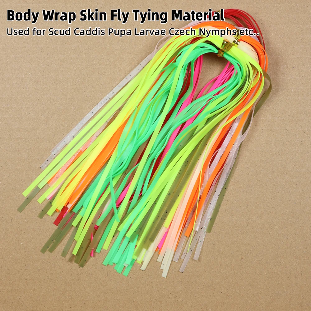 2er-/3er-Packungen 3mm breites, realistisches Nymphen-Körperwickelmaterial, elastische Scud-Rücken-Fliegenbindematerialien für Caddis-Larven und tschechische Nymphen – Detail 2