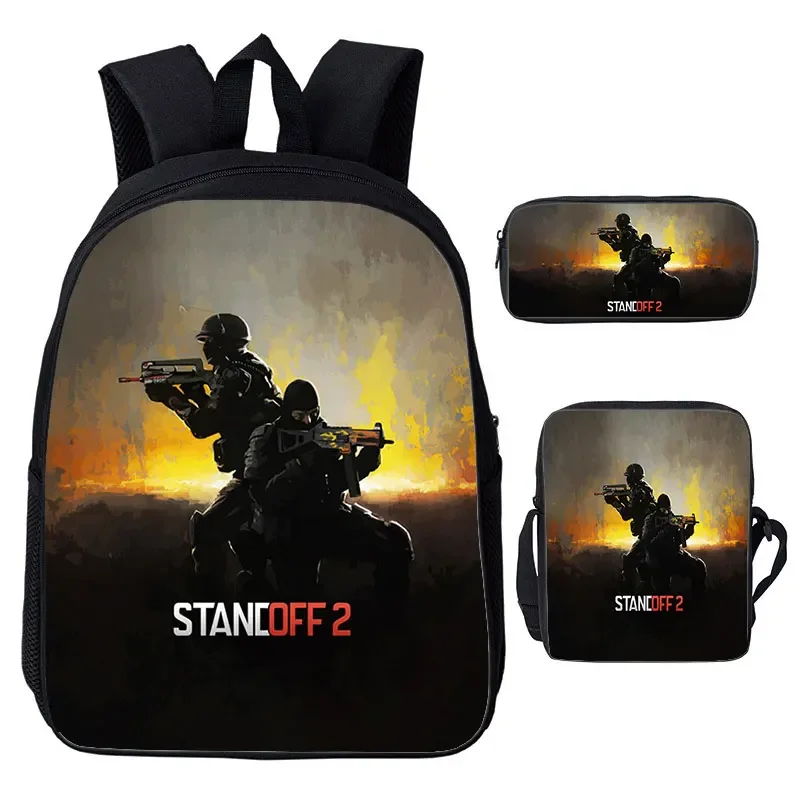 3D Anime Shooting War Game Standoff 2 Backpack Children Schoolbags Hot 12/16 Inch Bookbags Men Harajuku Travelbags Laptop Bags