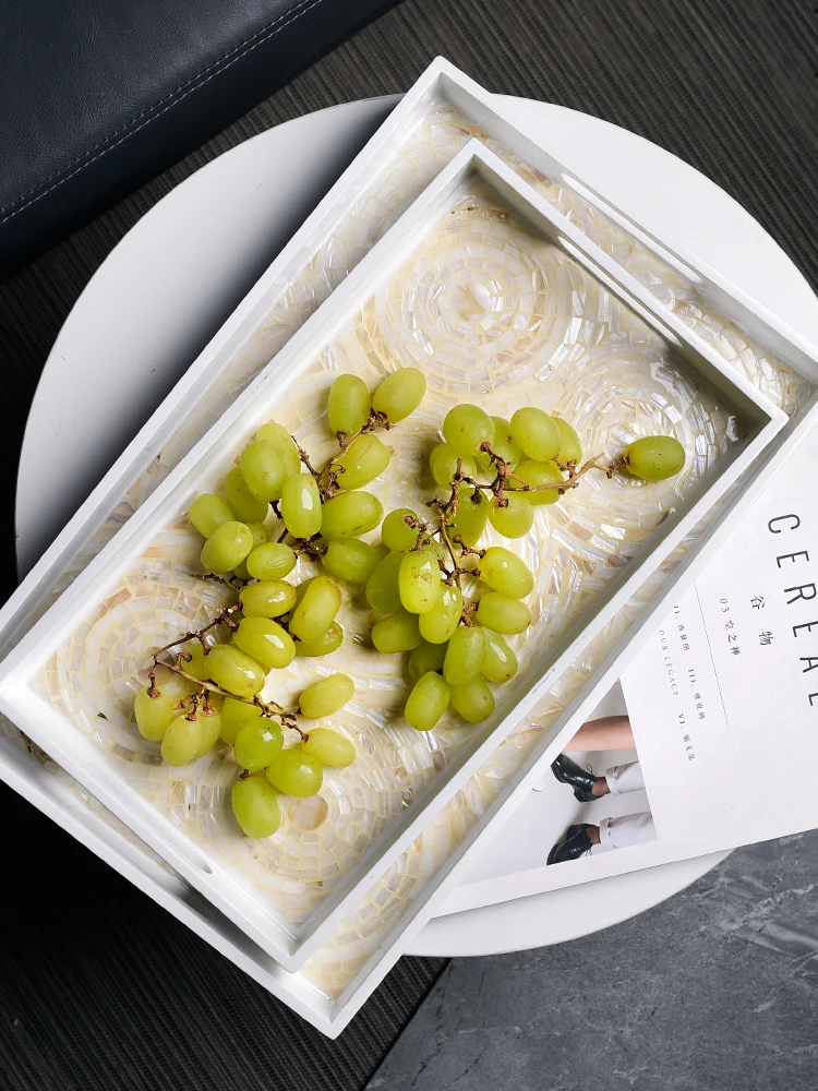 

Modern Luxury ell aped Tea Tray Wooden Rectangular Storage Plate for Tea Utensils Simple Design Home Use Dining Table Decor