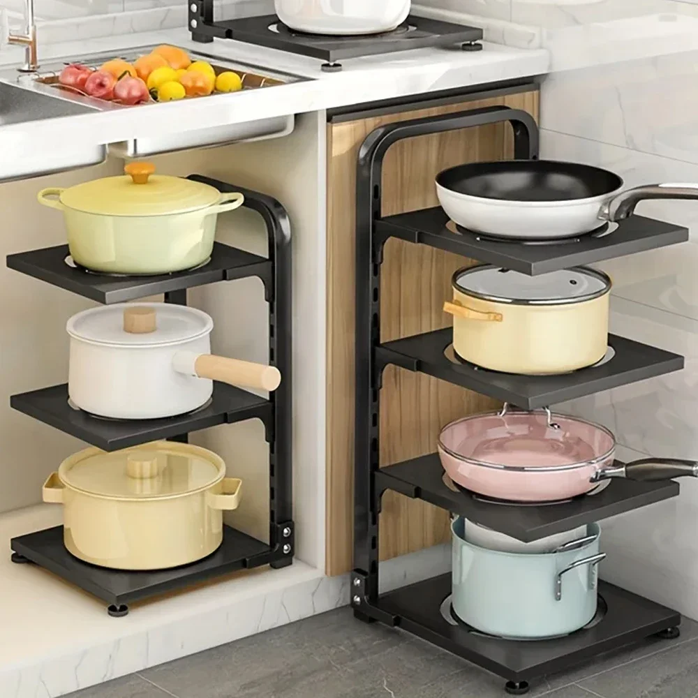 

Kitchen Storage Rack Adjustable Storage Pot Rack Cupboard Countertop Sink Tableware Tray for Kitchen Organization Storage