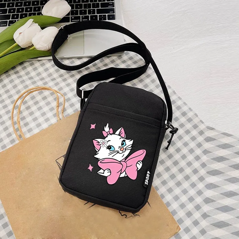 Disney The Aristocats Marie Cat Women\'s Bags Fashion Ladies Shoulder Bag Kawaii Multi-Function Moblie Phone Bag Women\'s Handbag