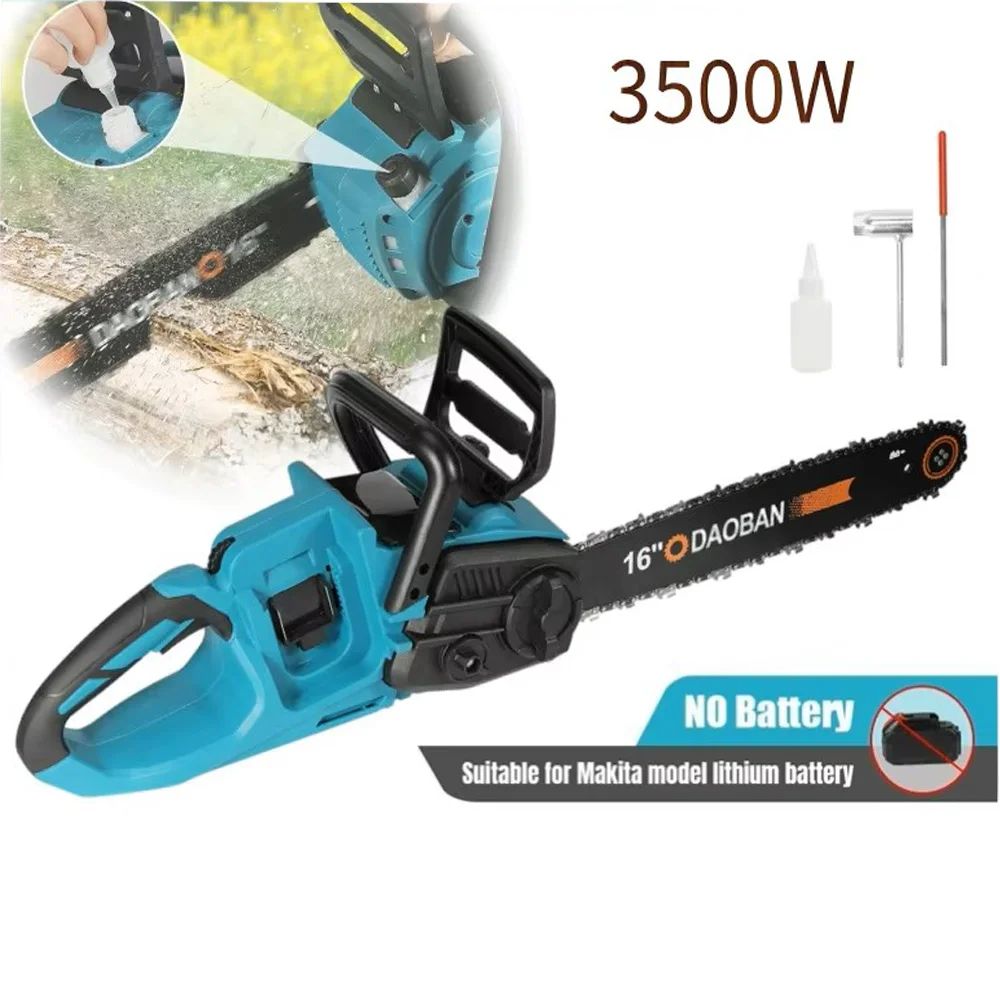 3500W brushless 16-inch electric chainsaw cordless borrowing woodworking Power oils handhad garden cutter for Makita batteries