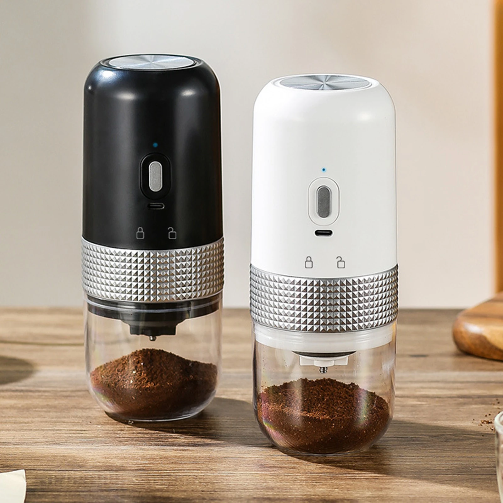 Portable Coffee Grinder Adjustable Coarse Small Rechargeable Automatic Efficient Electric Coffee Bean Grinder for Beans Spice